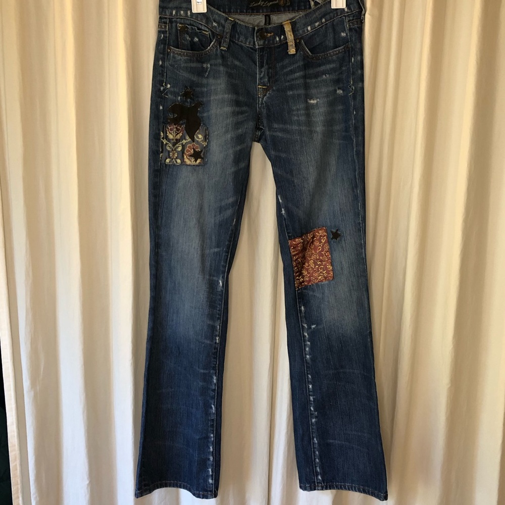 VINTAGE LUCKY BRAND JEANS. Zoe boot size 28 Super cute embroidery and patchwork